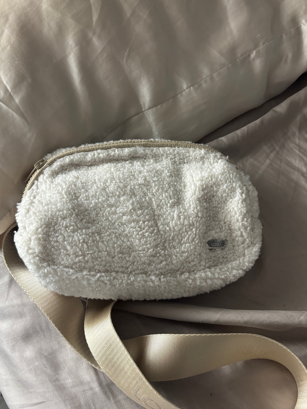 Lole Cream Sherpa Crossbody Bag
